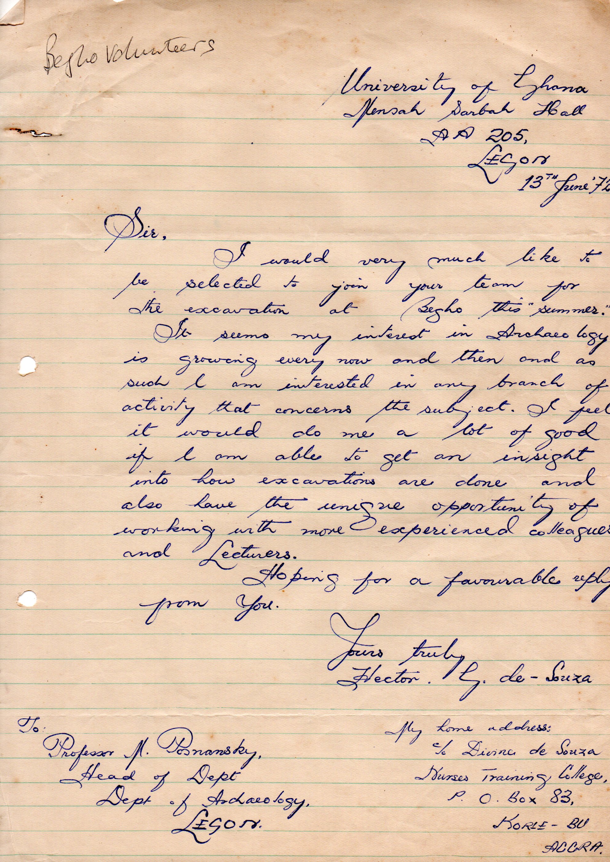 Letter of Correspondence