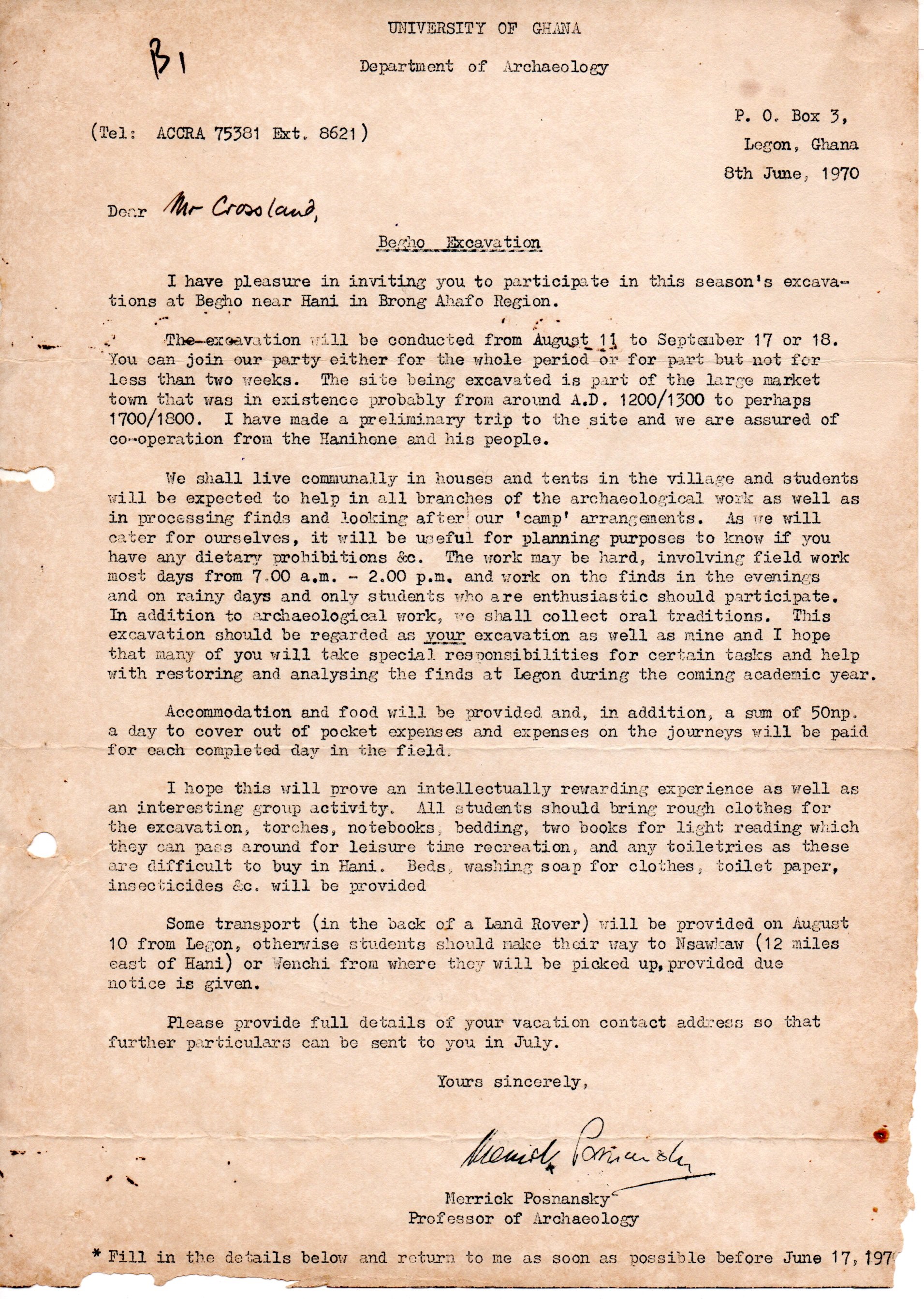 Letter of Correspondence