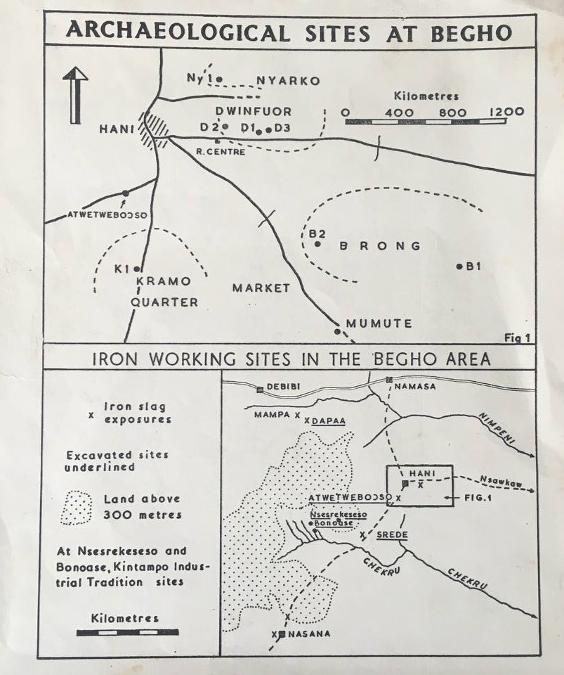 Map of sites in Begho